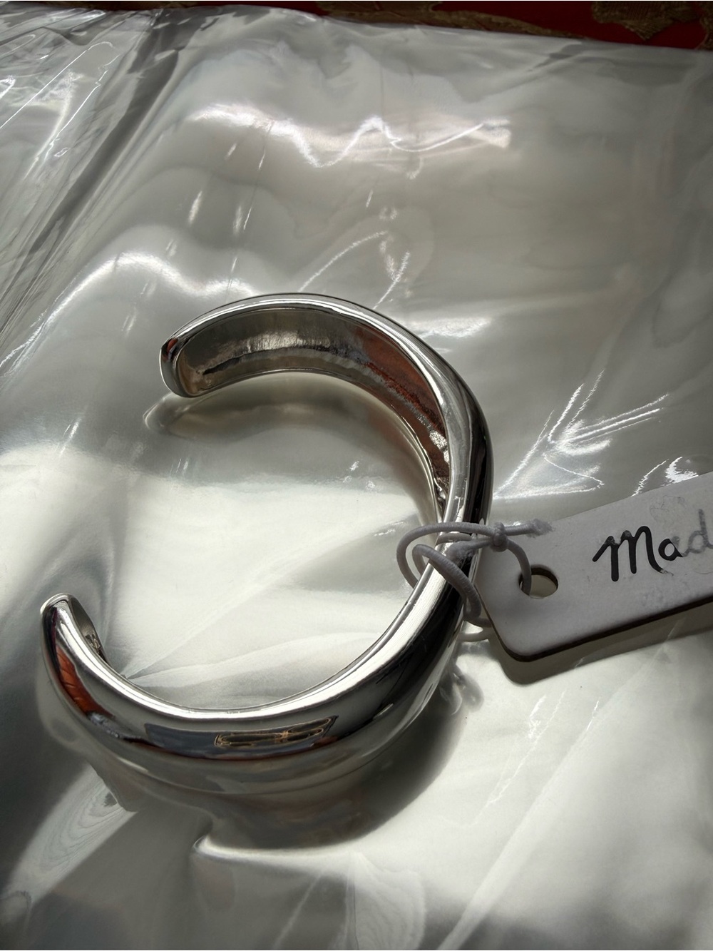 Madewell Polished Silver Sculptural Cuff Bracelet - Picture 5 of 11